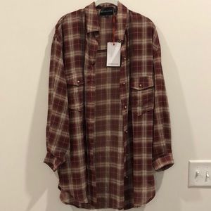 Flannel pattern blouse